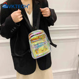 Mini Transparent Women Backpack PVC Kids Girls Clear School Bag