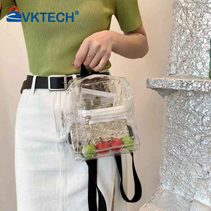 Mini Transparent Women Backpack PVC Kids Girls Clear School Bag