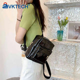 Mini Transparent Women Backpack PVC Kids Girls Clear School Bag