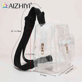 Mini Transparent Women Backpack PVC Clear School Bag Student Bookbags