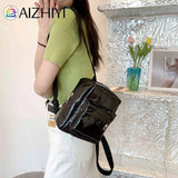 Mini Transparent Women Backpack PVC Clear School Bag Student Bookbags
