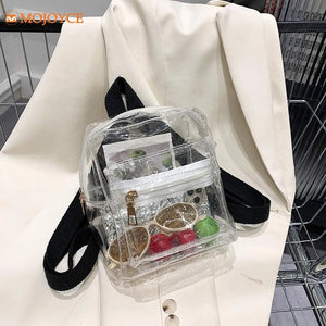 Mini Transparent Women Backpack PVC Girls School Bags Casual Travel Bagpack