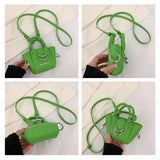 Mini Trapeze Women's Tote Bag Leather Tiny Shoulder Bag Chain Crossbody Handbag