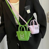 Mini Trapeze Women's Tote Bag Leather Tiny Shoulder Bag Chain Crossbody Handbag