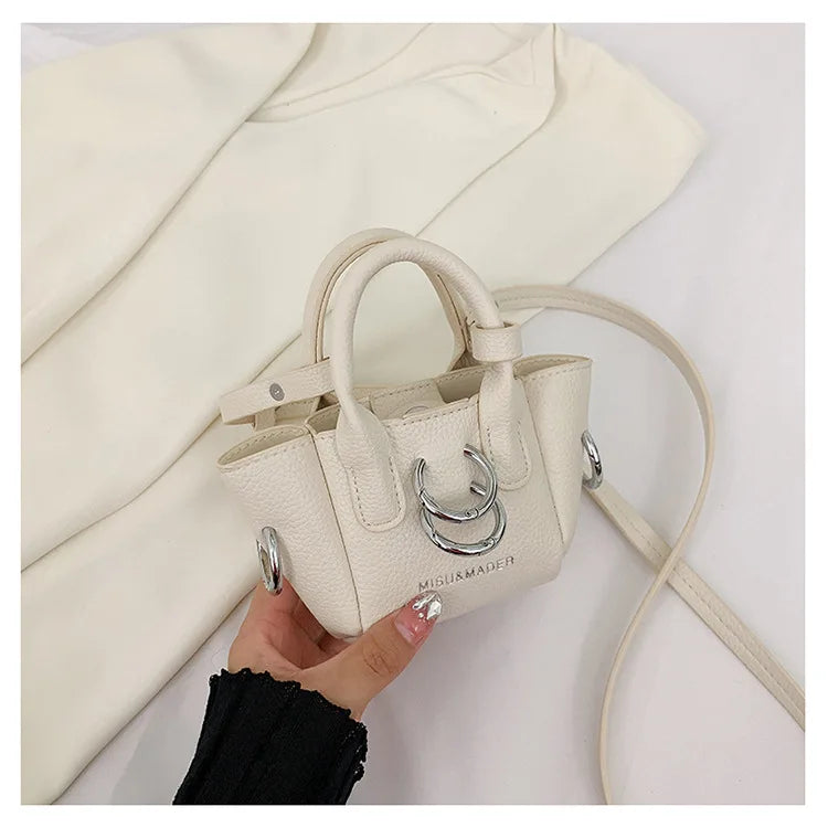 Mini Trapeze Women's Tote Bag Leather Tiny Shoulder Bag Chain Crossbody Handbag
