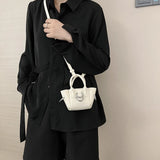 Mini Trapeze Women's Tote Bag Leather Tiny Shoulder Bag Chain Crossbody Handbag