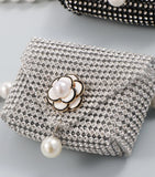 Diamond Pearl Mini Waist Bag Flower Small Chain Lady Belt Bag