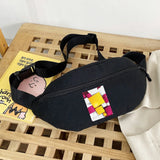 Canvas Waist Bag Women 3D Print Shoulder Messenger Gym Sports Pack