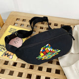 Canvas Waist Bag Women 3D Print Shoulder Messenger Gym Sports Pack