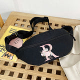 26 Letter Pink Flower Pack Waist Chest Bags Men Women