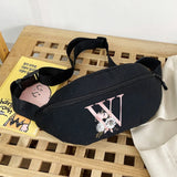 26 Letter Pink Flower Pack Waist Chest Bags Men Women