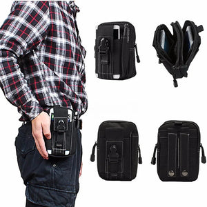 Men Waist Pack Running Travel Belt Bag Zipper Closure Military Hip Purse