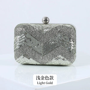 Mini Wave Sequins Evening Bag European Makeup Purse Handbag