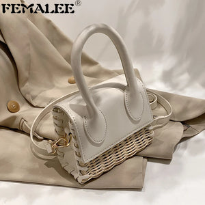 Mini Woman Straw Bag Summer Raffia Woven Handbags and Purses Rattan Beach Bag