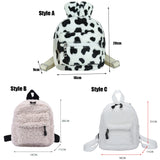 Mini Women Backpack Lamb Wool Plush School Shoulder Bags Travel Rucksack