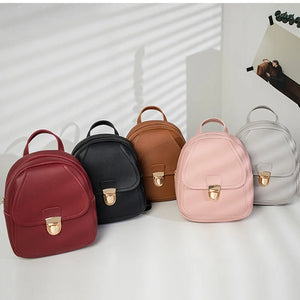 Mini Women Backpack Crossbody Bag PU Leather Multifunction Ladies Phone Pouch