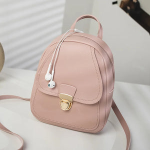 Mini Women Backpack Crossbody Bag PU Leather Multifunction Small School