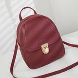 Mini Women Backpack Crossbody Bag PU Leather Multifunction Small School