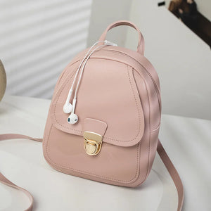 Mini Women Backpack Crossbody Bag PU Leather Small School Backpack