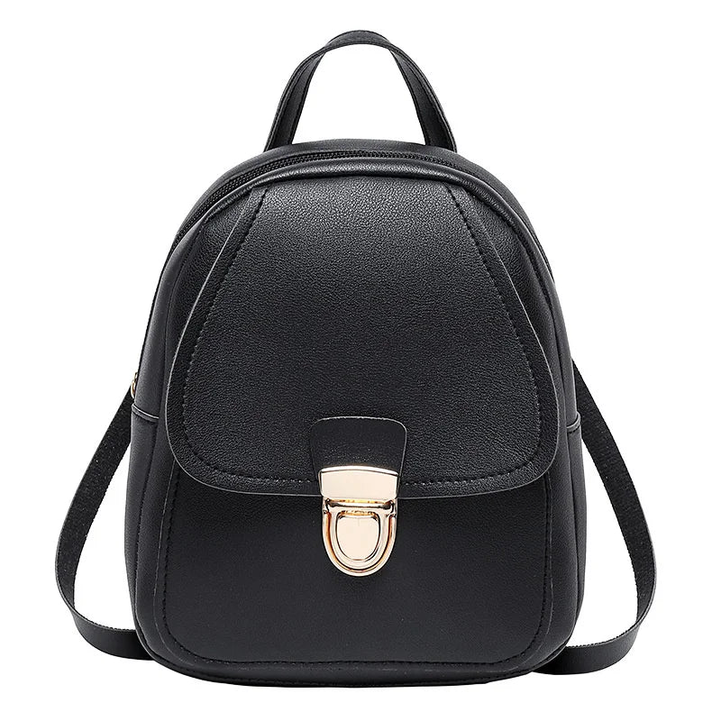 Mini Women Backpack Crossbody Bag PU Leather Small School Backpack