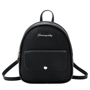 Mini Women Backpack PU Leather Shoulder Bag Small Backpack Female School Bag