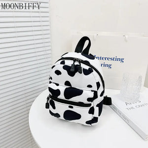 Mini Nylon Women Backpack Animal Printing School Bags for Teen Girls