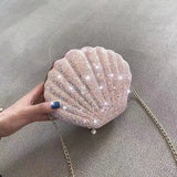 Sequin Shell Shape Evening Bag for Girls Small Crossbody Bag
