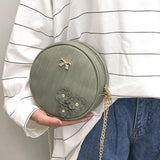 Mini Flower Tassel Shoulder Bag Round Chain Lady Messenger Purse