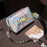 Women Laser Crossbody Bag Messenger Shoulder Bag PVC Jelly Small Tote Messenger