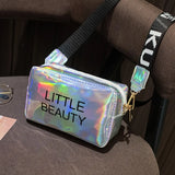 Mini Laser Crossbody Bag Messenger Shoulder Bag PVC Jelly Small Tote Me