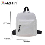 Mini Nylon Zipper Backpack School Shoulder Handbag for Female