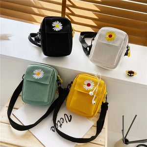 Canvas Cross Body Bag Small Shell Mobile Phone Lady Square Bag