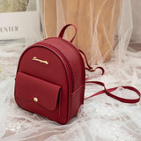 Mini PU Leather Women's Backpack Girls School Backpacks