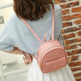 Mini Women's Backpack PU Leather Small School Bags