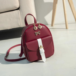 Mini PU Leather Women's Backpack Small School Backpacks