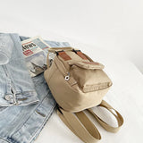 Mini Canvas Women's Backpack Small School Bag for Teen Girls