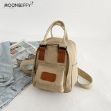 Mini Women's Canvas Backpack School Bag Retro Rucksack for Teen Girls