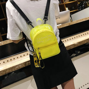 Mini Women's PVC Jelly Backpack Small Shoulder Bag