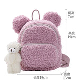 Mini Plush Bunny Ear Backpack for Women