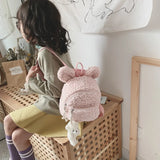 Mini Plush Bunny Ear Backpack for Women