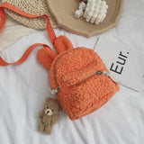 Mini Plush Bunny Ear Backpack for Women