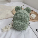 Mini Plush Bunny Ear Backpack for Women