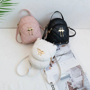 Mini Women's PU Leather Backpack Casual Small Bag Handbag Phone Purse