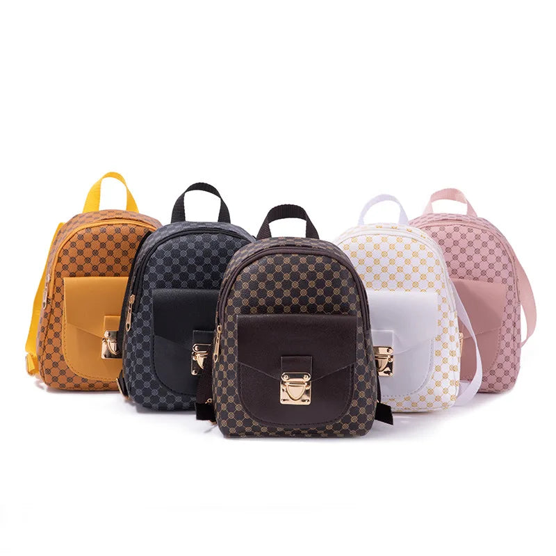 Mini Women's Backpack PU Leather Multi-Function Phone Pouch Pack