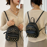 Mini Women's PU Leather Backpack Shoulder Bag Small Schoolbags Phone Purse