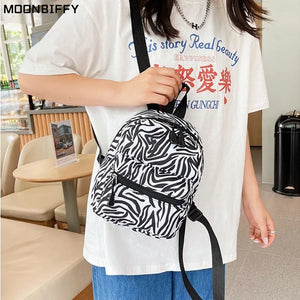 Animal Printing Mini Women's Nylon Backpack for Teen Girls