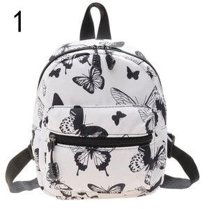 Animal Print Mini Women's Backpack Nylon Teen Girls School Bag