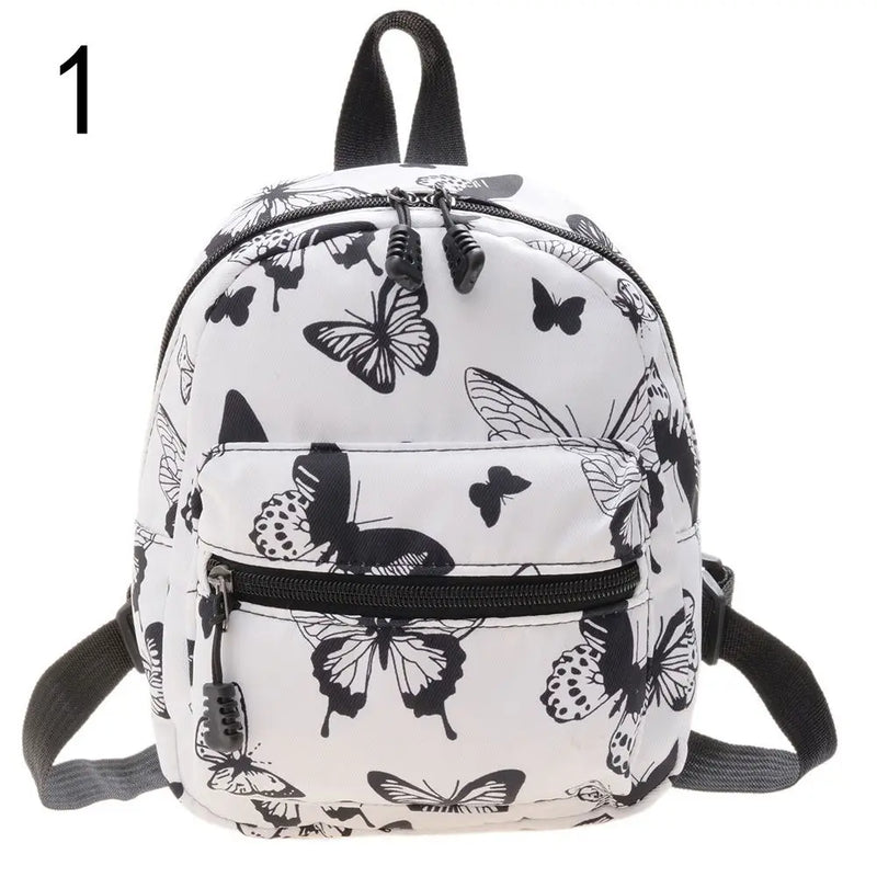 Animal Print Mini Women's Backpack Nylon Teen Girls School Bag