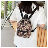 Animal Print Mini Women's Backpack Nylon Teen Girls School Bag