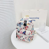 Animal Printing Mini Women's Backpack Nylon Bag for Teen Girls